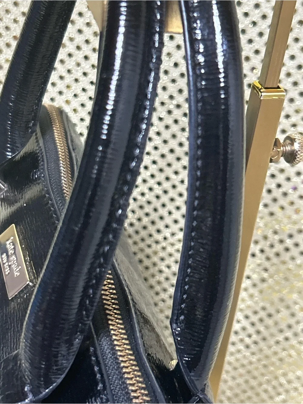 kate spade NY Bixby Place Carli Black Patent Leather Satchel Approx. 11 x 9 x 5